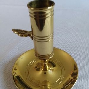 Vtg Solid Brass Adj Cndlstk/Baldwin